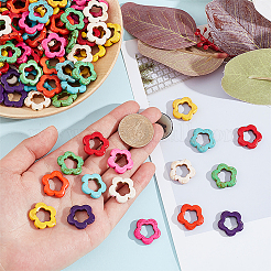 Flower Synthetic Turquoise Beads Strands&nbsp;TURQ-AR0001-15