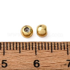 真鍮ビーズ  内部のゴムと  スライダービーズ  ラウンド  ゴールドカラー  4x3mm  穴：0.6~1.1mm&nbsp;KK-XCP0002-13G