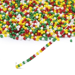 4色11/0個 クリスマス トーホー ラウンドシードビーズ  不透明な  41 & 41 & 45 & 47d  ミックスカラー  2.2mm  穴：0.8mm  約5555個/50g&nbsp;SEED-X0058-28