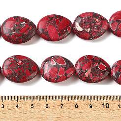 合成インペリアルジャスパービーズ  染め  ティアドロップ  レッド  25~25.5x20.5~21x7.5~8.5mm  穴：1.2mm  約16個/連  15.94''（40.5センチメートル）&nbsp;GG-CBA0D66-06B