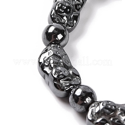Round & Nuggets Synthetic Non-magnetic Hematite Beaded Stretch Bracelets for Women&nbsp;BJEW-Q345-09