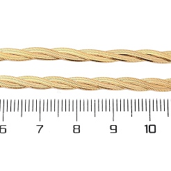 304ステンレススチールツイストスネークチェーンネックレス  イオンプレーティング（ip）  18KGP本金メッキ  18.07インチ（45.9cm）&nbsp;X-NJEW-Q013-08G