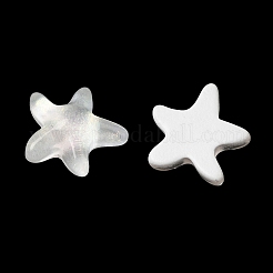 K9ガラスカボション  グリッターパウダー付き  ヒトデ  ホワイト  10x10.4x3.6mm&nbsp;GGLA-Z003-08A-001JW