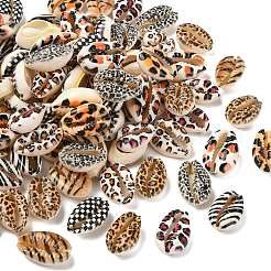 90Pcs 9 Styles Printed Natural Cowrie Shell Beads&nbsp;SHEL-CJ0001-41