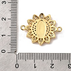 Religion Brass Micro Pave Clear Cubic Zirconia Flower Connector Charms&nbsp;KK-I360-008G-02