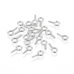 アイアンスクリューアイピンヒートンキャップ  片穴パーツ用  プラチナ  8x4x1mm  穴：2mm&nbsp;E561Y