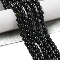 グレードAB天然タイガーアイビーズ連売り  染め＆加熱  ラウンド  プルシアンブルー  6mm  穴：1.2mm  約61~64個/連  14.69~15.24''（37.3~38.7センチメートル）&nbsp;G-B133-A02-6MM-03