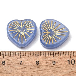 手作りランプワークビーズ  ハート  空色  18.5x18.5x5.5mm  穴：1.4~1.5mm  約34個/袋&nbsp;LA-CBAA1BE-03F