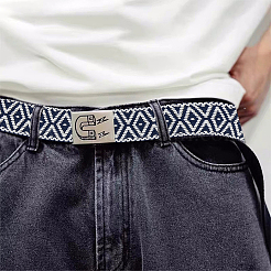 5ヤードのポリコットンリボン  ジャカードひし形リボン  チロリアンリボン  服飾材料  マリンブルー  1-1/2インチ（38mm）&nbsp;OCOR-FH0001-31B