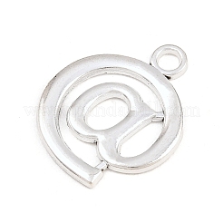 合金ペンダント  「@」記号のチャーム  アンティークシルバー  29x24x1.5mm  穴：2.3mm&nbsp;FIDN-B066-03A-AS