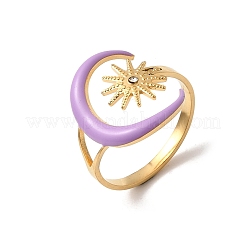 304 Stainless Steel Enamel Cuff Open Rings&nbsp;RJEW-D352-07G