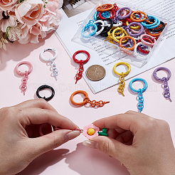 40Pcs 8 Colors Zinc Alloy Spring Gate Rings&nbsp;FIND-SP0005-78