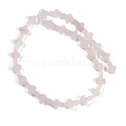 天然石ローズクォーツビーズ連売り  クロス  13.5x9.5x4.5mm  穴：0.7mm  約28個/連  15.55''（39.5センチメートル）&nbsp;G-I369-A13-01