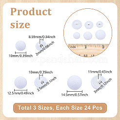72Pcs 3 Styles 1-Hole Cloth Aluminum Shank Buttons&nbsp;DIY-NB0014-75C