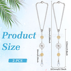 2Pcs Alloy Flower Pendant Decorations&nbsp;HJEW-ME0001-07C
