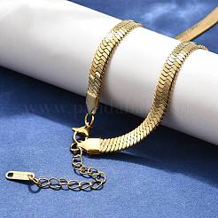 Ion Plating(IP) 304 Stainless Steel Herringbone Chain Necklace for Men Women&nbsp;LS-NJEW-E076-03E-G