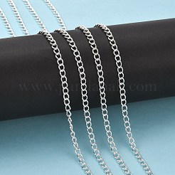 アイアン製ツイストチェーンカーブチェーン  溶接されていない  銀色のメッキ  6x4mm&nbsp;CH007-S