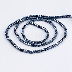 電気メッキガラスビーズセット  フルメッキ  多面カット  キューブ  ヘマタイトメッキ  2~2.5x2~2.5x2~2.5mm  穴：0.5mm  約195~200個/連  16.9~17.5インチ（43~44.5cm）&nbsp;EGLA-F121-FP01