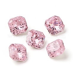 K9ガラスラインストーン尖底カボション  バックメッキ  多面カット  正八角形  花柄  ミックスカラー  10x10x5.5mm&nbsp;RGLA-P030-07A-M01