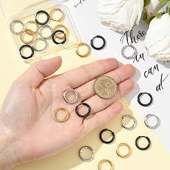 24Pcs 3 Colors 303 Stainless Steel Textured Hoop Earrings for Women&nbsp;EJEW-SC0001-80