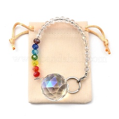 Chakra Round Ball Crystal Suncatcher Dowsing Pendulum Pendants&nbsp;PALLOY-JF00461-02