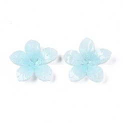 プラスチックビーズ  花  空色  22x23x4mm  穴：0.8mm&nbsp;KY-N015-023A
