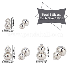 18Pcs 3 Style 304 Stainless Steel Beads&nbsp;STAS-UN0026-67