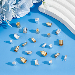 32Pcs 8 Styles 201 Stainless Steel Cord Ends&nbsp;STAS-UN0057-46