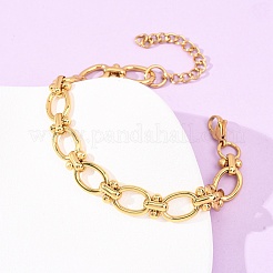 304 Stainless Steel Oval Link Chain Bracelets for Women&nbsp;BJEW-F536-10G