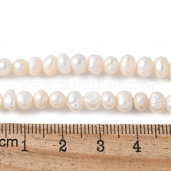 天然養殖淡水パールビーズ連売り  ポテト  グレード3 A  雪  4~5mm  穴：0.6mm  約84~87個/連  14.09''~14.96''（35.8~38センチメートル）&nbsp;PEAR-I007-07Q-05C