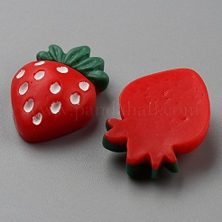 オペーク樹脂カボション  模造果物  苺  19x13x7mm&nbsp;LS-RESI-CJC0019-37C