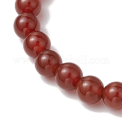 2Pcs Natural Carnelian & Natural White Jade Beaded Stretch Bracelets&nbsp;BJEW-JB11197