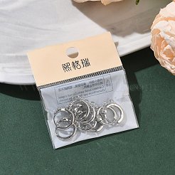 シェグレース 真鍮製マイクロパヴェ クリアキュービックジルコニア フープピアス金具  カドミウムフリー＆ニッケルフリー＆鉛フリー  2ループ付き  プラチナメッキ  15.5x13x5mm  穴：1.2~1.4mm&nbsp;XGR0153P-92P