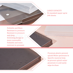 2個 2スタイル PPプラスチック書類ポケット  長方形  ブラック  350~352x440~438x22~23mm  1個/スタイル&nbsp;AJEW-FH0005-86B