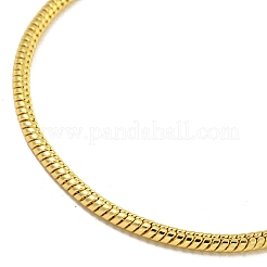 2.5mm Rack Plating Heart Brass European Style Round Snake Chain Bracelets for Jewelry Making&nbsp;BJEW-B106-17G