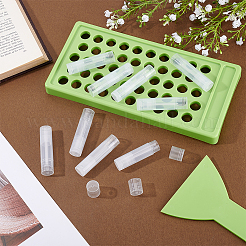 プラスチック製リップクリーム充填トレイ1個（スパチュラ付き）  長方形  プラスチック製の空の口紅チューブ150個付き  ミックスカラー  248x120x19mm  内径：14.5mm&nbsp;AJEW-AR0005-35