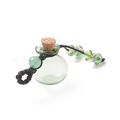 Lucky Bag Shape Glass Cork Bottle Pendants Decorations&nbsp;HJEW-TA00003
