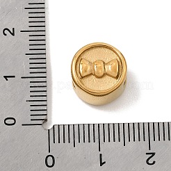 304ステンレススチールヨーロピアンビーズ  大穴ビーズ  ちょう結び丸  18KGP本金メッキ  11x9mm  穴：5mm&nbsp;SA-CBA5CD0-19G