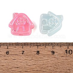 模造ゼリープラスチックビーズ  ハウス  ABカラーメッキ  ミックスカラー  16x17.5x7mm  穴：2.5mm  約500個/500g&nbsp;KY-Q010-35