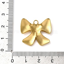 304ステンレスペンダント  ちょう結びチャーム  18KGP本金メッキ  21.5x24x3mm  穴：2.5mm&nbsp;STAS-Z074-03G-02