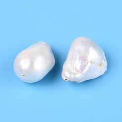 天然養殖淡水バロックスタイルのケシパールビーズ  ナゲット  乳白色  15.5~24x12~18x11~14mm  穴：0.7~0.8mm&nbsp;PEAR-N012-J21-02