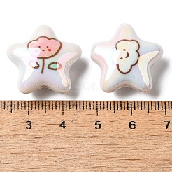 UVメッキアクリルビーズ  ABカラー  スター  ミックスカラー  22x20.5x10.5mm  穴：2.5mm&nbsp;MACR-A010-01