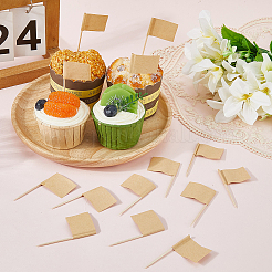 紙製フラッグカクテルピック100個  淡い茶色  65x35~36x2mm&nbsp;DIY-CN0003-57A