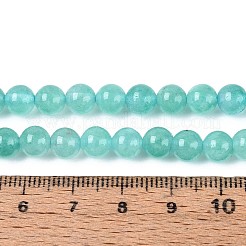 天然石クォーツビーズ連売り  染め  ラウンド  ライトシーグリーン  6mm  穴：0.9mm  約63~64個/連  15.16~15.35''（38.5~39センチメートル）&nbsp;G-T144-6mm-10B