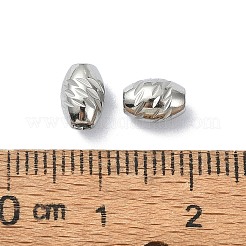 変色しない316サージカルステンレススチールビーズ  オーバル  ステンレス鋼色  7x5mm  穴：1.5mm&nbsp;STAS-H191-06A-P