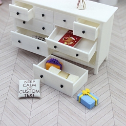 ドールハウス シミュレーション家具 ミニチュア引き出し  マイクロランドスケープドールハウスアクセサリー  小道具の装飾のふりをする  ホワイト  100x30x60mm&nbsp;PW-WGE7494-01