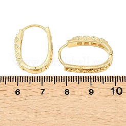 スクエアとオーバルの真鍮マイクロパヴェクリアキュービックジルコニアフープピアス  18KGP本金メッキ  23x15.5x4.5mm&nbsp;EJEW-D348-08G