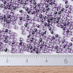 MIYUKIラウンドロカイユビーズ  日本製シードビーズ  （rr223)ブドウ裏地クリスタル  11/0  2x1.3mm  穴：0.8mm  約1100PCS /ボトル  10 G /ボトル&nbsp;SEED-JP0008-RR0223