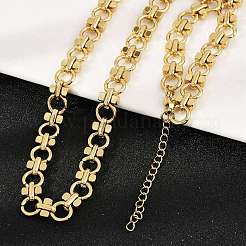304 Stainless Steel Ring Link Chain Necklaces&nbsp;NJEW-H072-02A-G