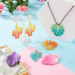 24Pcs 12 Style Gradient Spray Painted Iron Pendants&nbsp;IFIN-TA0001-50